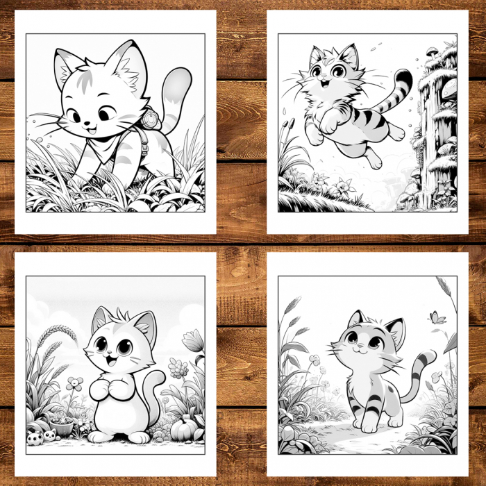 Carte de colorat antistres , 25 de ilustratii Pisicute Kawaii, 56 pagini [3]