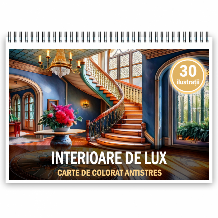 Carte de colorat antistres , 30 de ilustratii Interioare de Lux, 66 pagini [1]