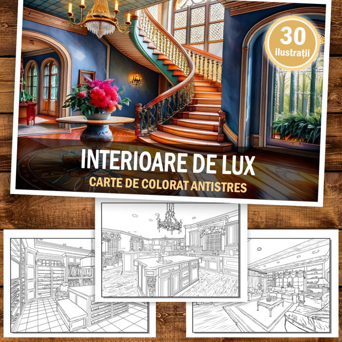 Carte de colorat antistres , 30 de ilustratii Interioare de Lux, 66 pagini [2]