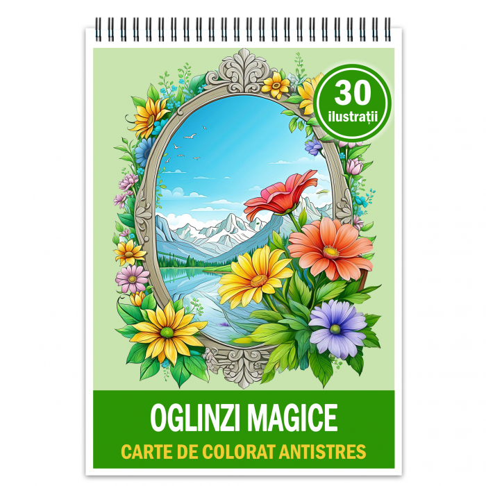 Carte de colorat antistres , 30 de ilustratii Oglinzi Magice, 66 pagini [1]
