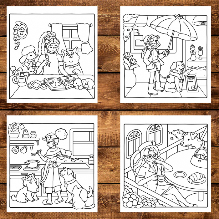 Carte de colorat antistres , 31 de ilustratii Dog Mom, 68 pagini [3]