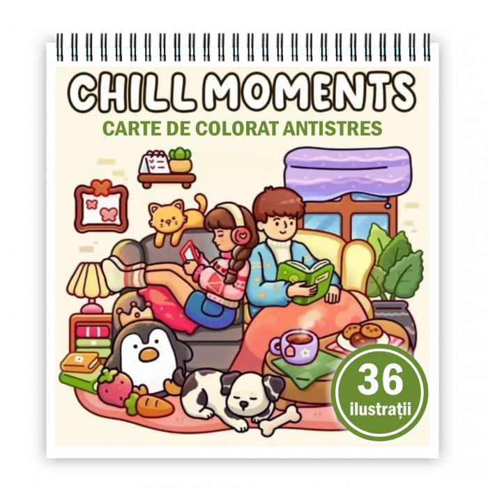Carte de colorat antistres , 35 de ilustratii Chill Moments, 76 pagini [1]