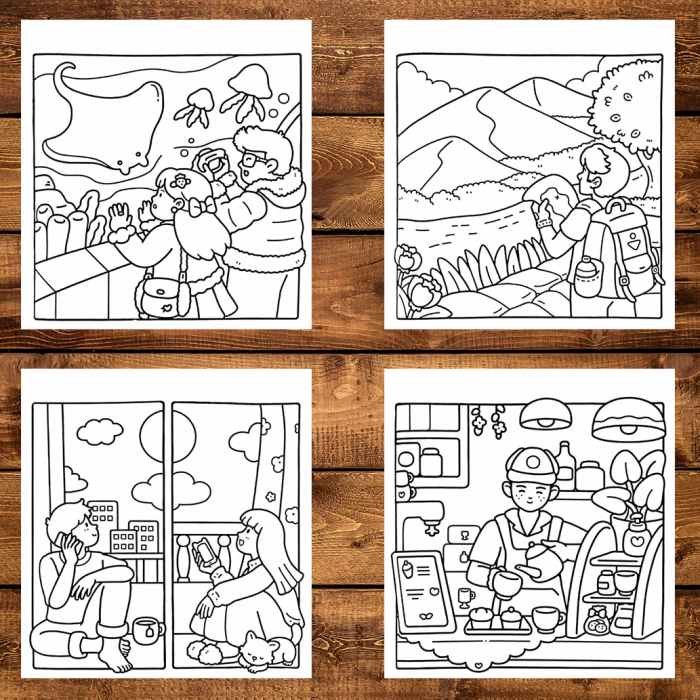 Carte de colorat antistres , 35 de ilustratii Chill Moments, 76 pagini [3]