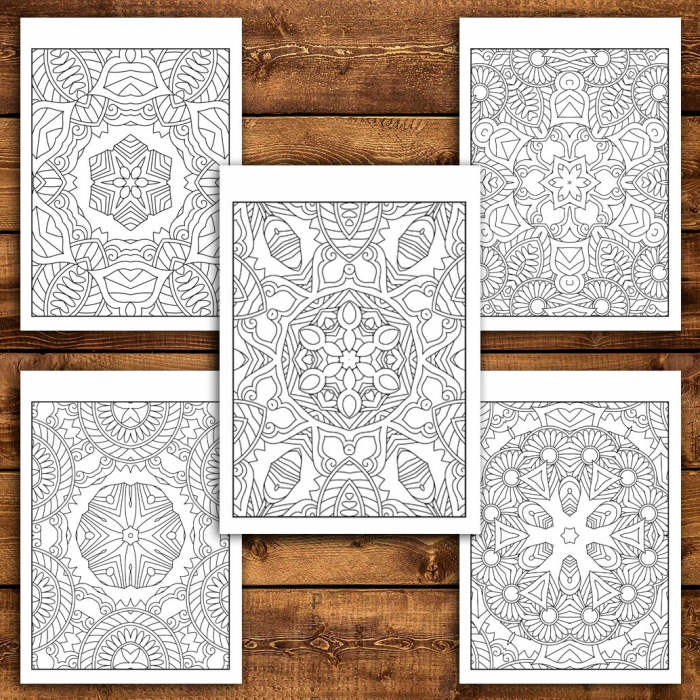 Carte de colorat antistres, 35 de ilustratii Tipare Zentangle [4]