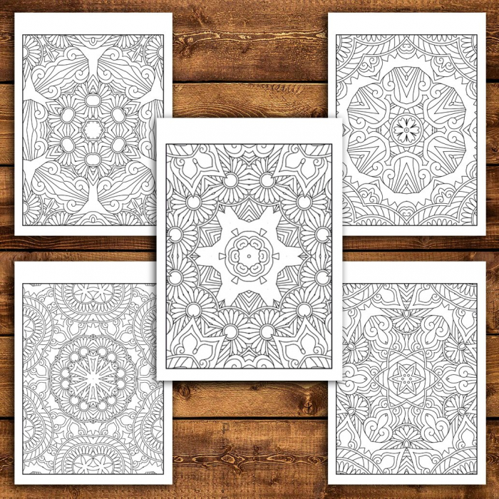 Carte de colorat antistres, 35 de ilustratii Tipare Zentangle [3]