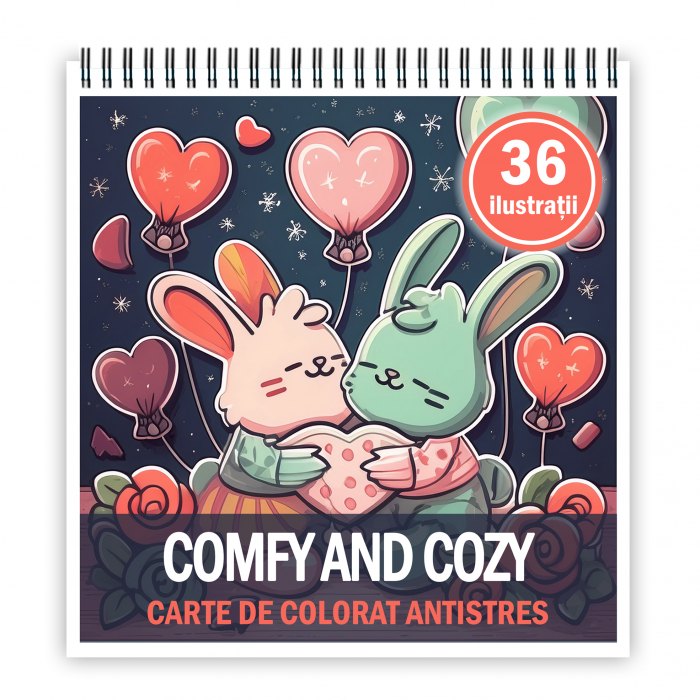 Carte de colorat antistres , 36 de ilustratii Comfy and Cozy, 78 pagini [1]