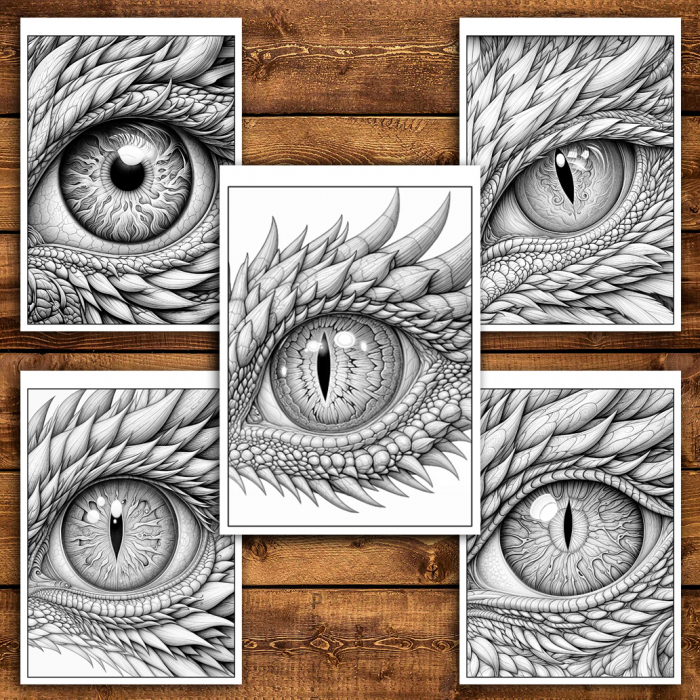 Carte de colorat antistres , 36 de ilustratii Ochi de Dragoni, 78 pagini [4]