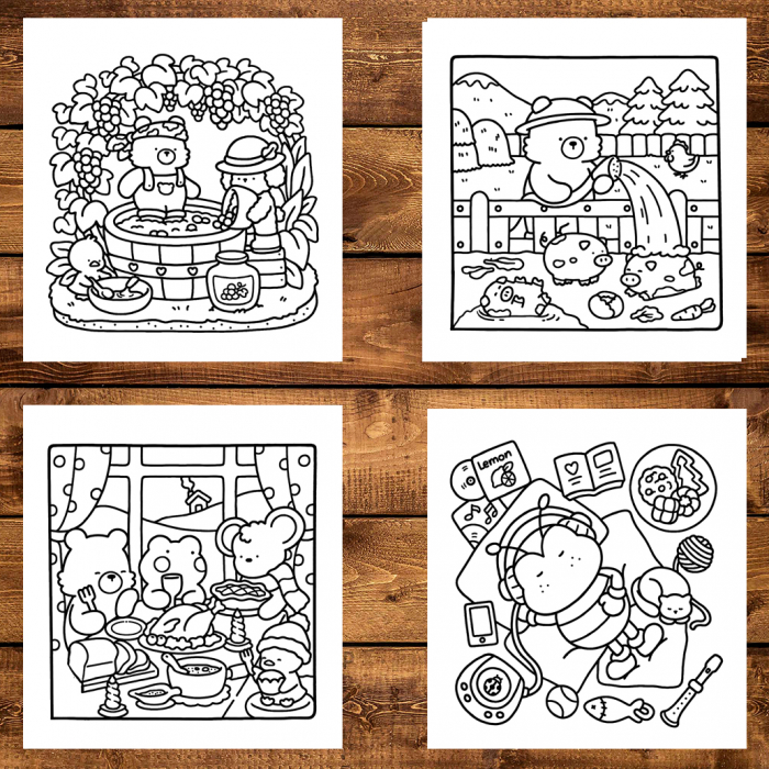 Carte de colorat antistres , 37 de ilustratii Comfy Days, 106 pagini [4]