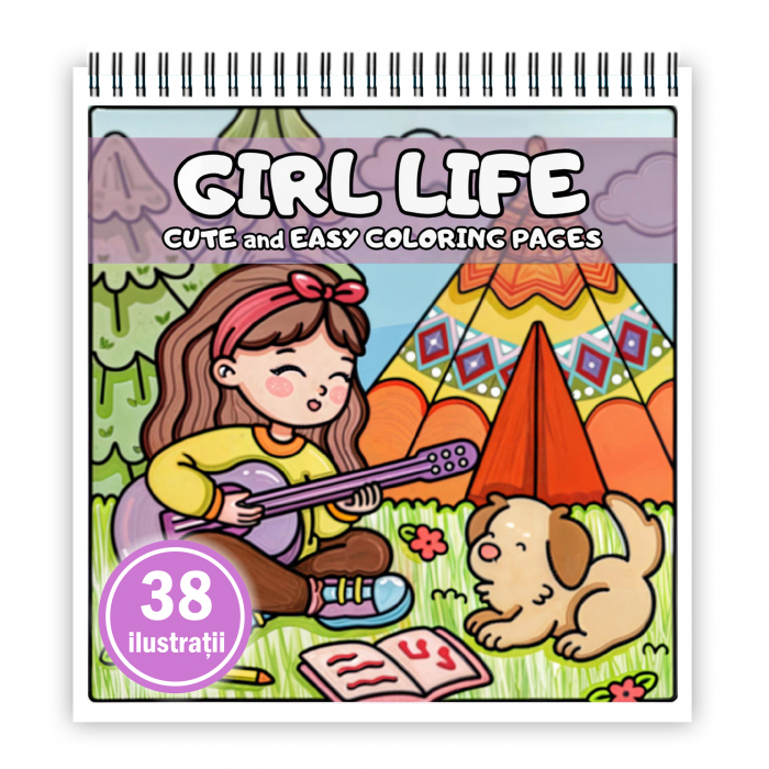 Carte de colorat antistres , 38 de ilustratii Girl Life, 82 pagini [1]