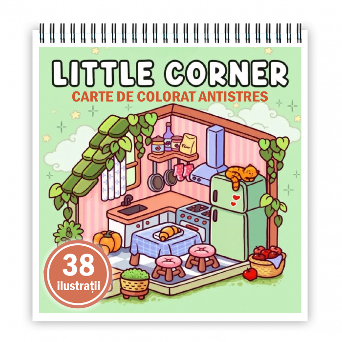 Carte de colorat antistres , 38 de ilustratii Little Corner, 82 pagini [1]