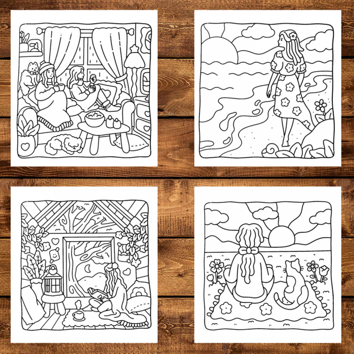 Carte de colorat antistres , 38 de ilustratii Moments of Calm, 82 pagini [3]