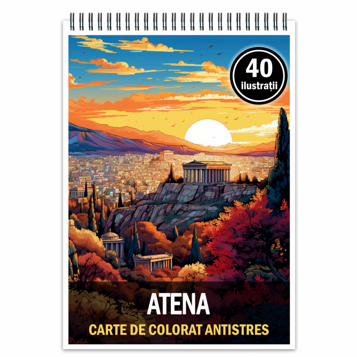 Carte de colorat antistres , 40 de ilustratii Atena, 86 pagini [1]