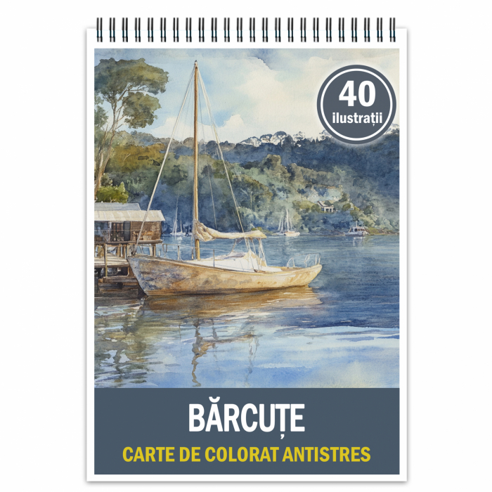 Carte de colorat antistres , 40 de ilustratii Barcute, 86 pagini [1]