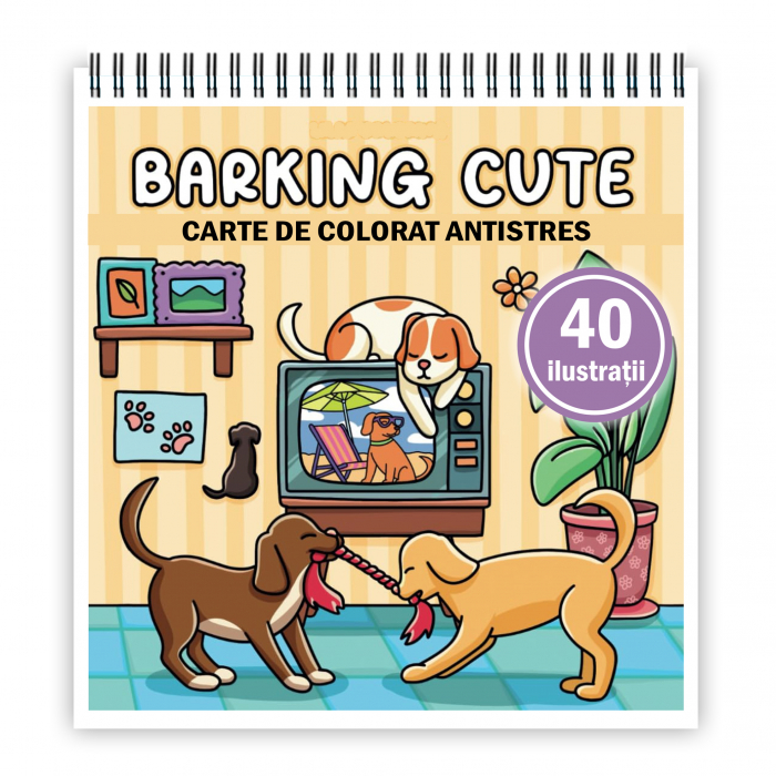 Carte de colorat antistres , 40 de ilustratii Barking Cute, 86 pagini [1]
