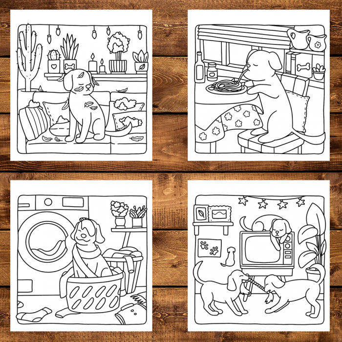 Carte de colorat antistres , 40 de ilustratii Barking Cute, 86 pagini [3]