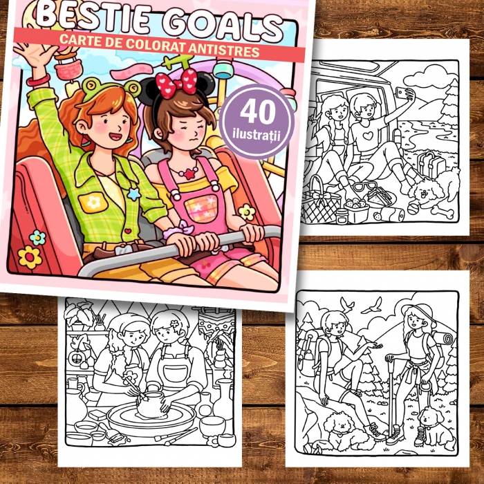 Carte de colorat antistres , 40 de ilustratii Bestie Goals, 86 pagini [2]
