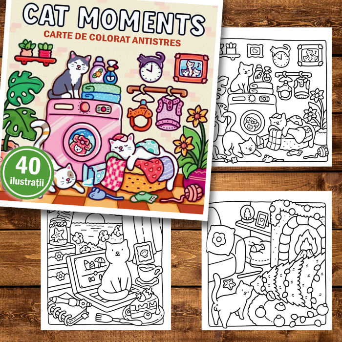 Carte de colorat antistres , 40 de ilustratii Comfy Space, 86 pagini [2]