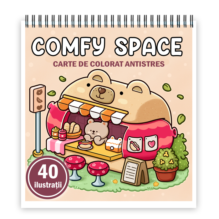 Carte de colorat antistres , 40 de ilustratii Comfy Space, 86 pagini [1]
