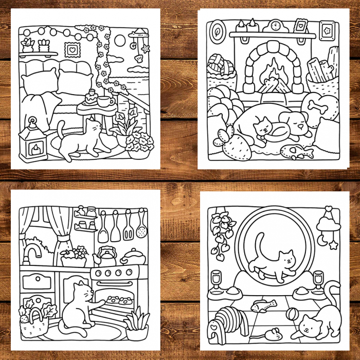 Carte de colorat antistres , 40 de ilustratii Comfy Space, 86 pagini [4]