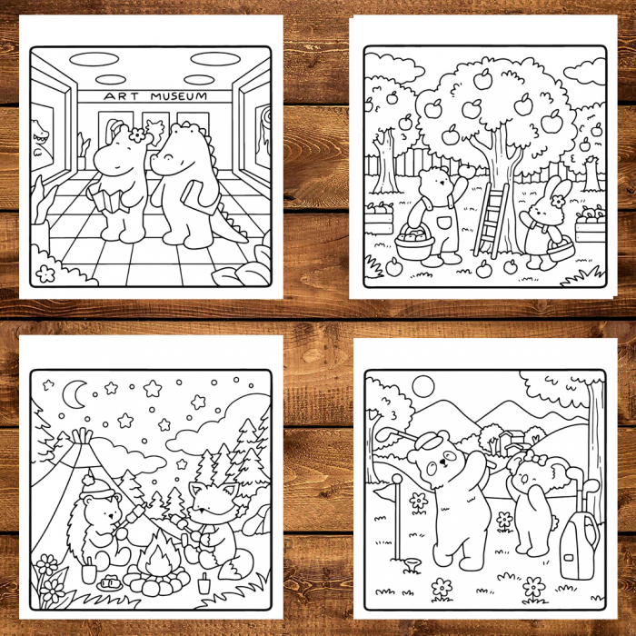 Carte de colorat antistres , 40 de ilustratii Cozy Date - Volumul I, 86 pagini [4]