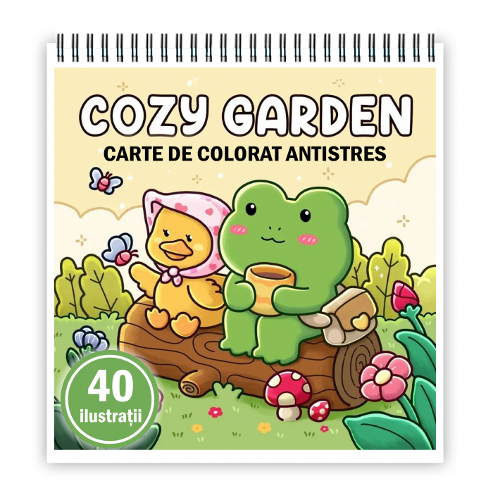 Carte de colorat antistres , 40 de ilustratii Cozy Garden, 96 pagini [1]