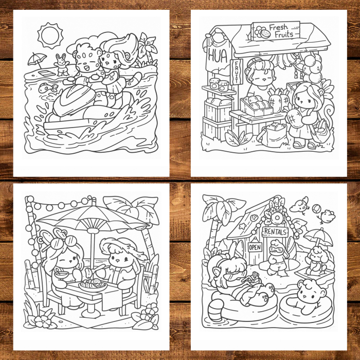 Carte de colorat antistres , 40 de ilustratii Cozy Hawaii, 86 pagini [3]