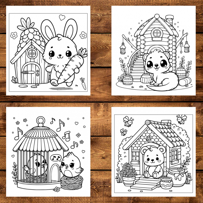 Carte de colorat antistres , 40 de ilustratii Cozy Homes, 86 pagini [3]