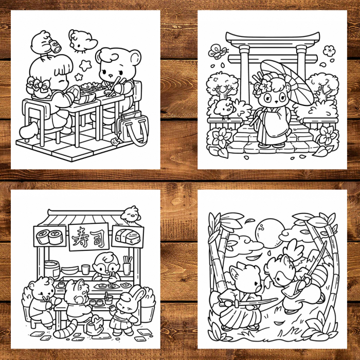 Carte de colorat antistres , 40 de ilustratii Cozy Japan, 86 pagini [3]