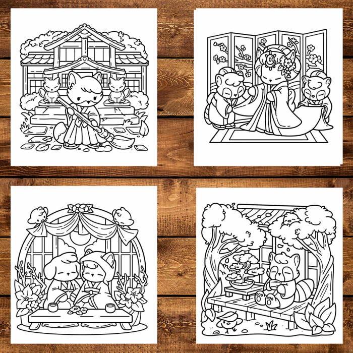Carte de colorat antistres , 40 de ilustratii Cozy Japan, 86 pagini [4]