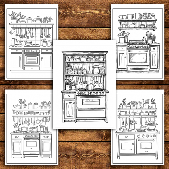 Carte de colorat antistres , 40 de ilustratii Cozy Kitchen, 86 pagini [4]