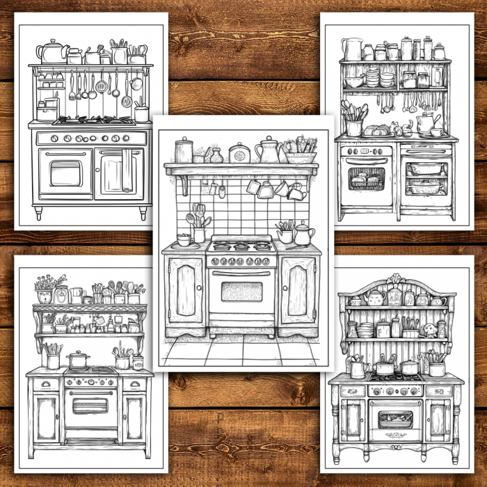 Carte de colorat antistres , 40 de ilustratii Cozy Kitchen, 86 pagini [5]