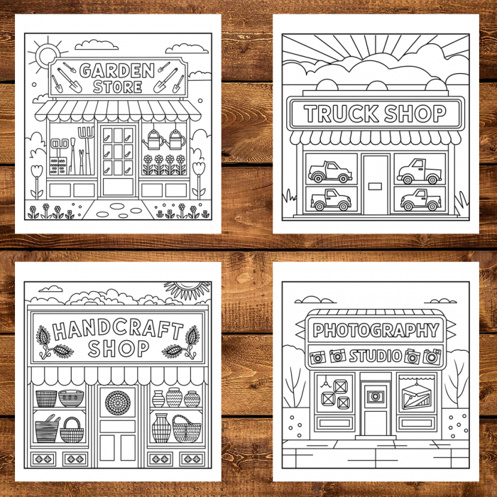 Carte de colorat antistres , 40 de ilustratii Cozy Little Hygge Shops, 86 pagini [3]