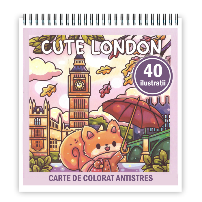 Carte de colorat antistres , 40 de ilustratii Cute London, 96 pagini [1]