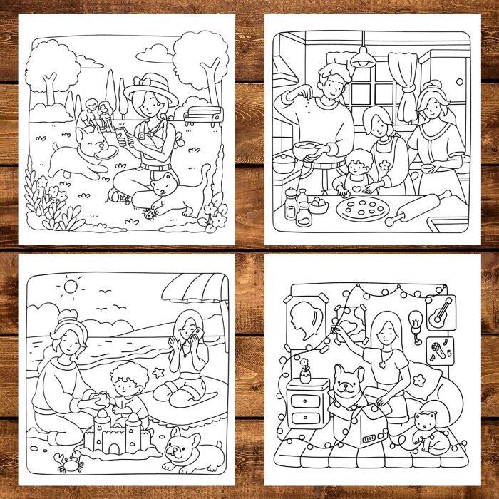 Carte de colorat antistres , 40 de ilustratii Family Moments, 86 pagini [3]