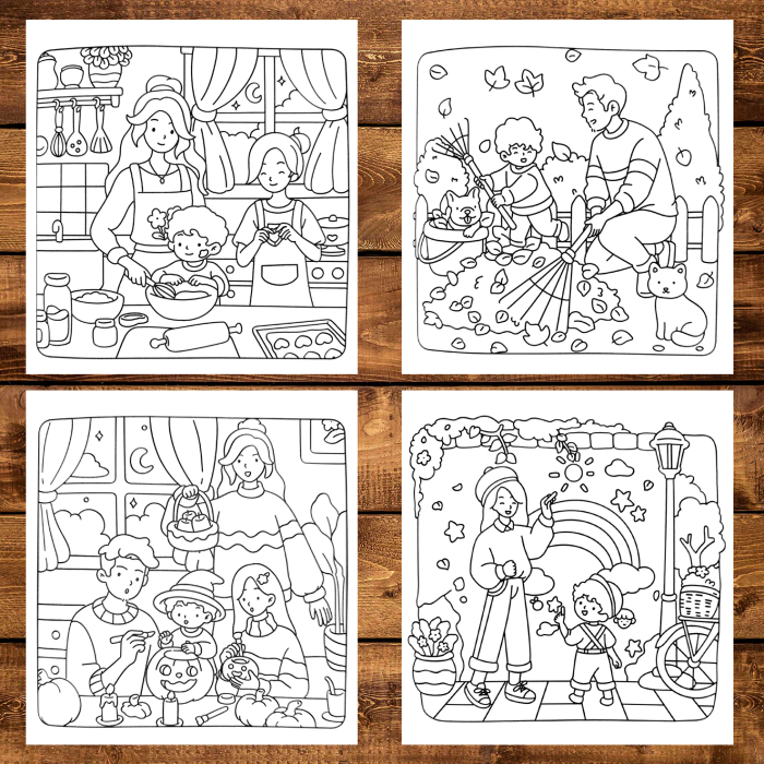 Carte de colorat antistres , 40 de ilustratii Family Moments, 86 pagini [4]