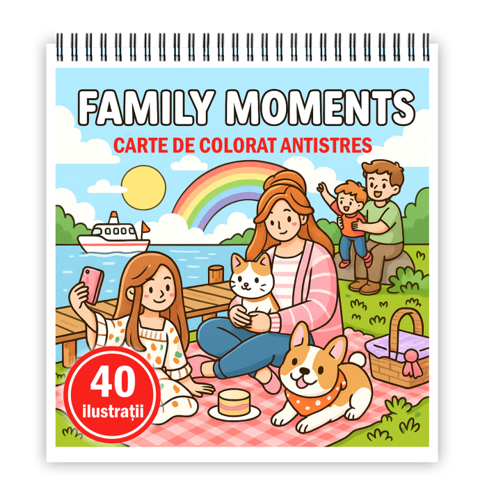 Carte de colorat antistres , 40 de ilustratii Family Moments, 86 pagini [1]