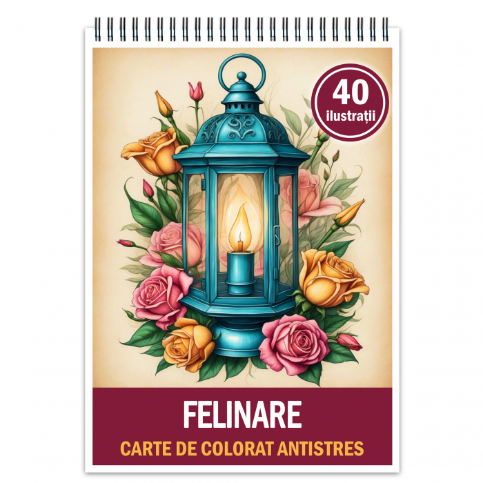 Carte de colorat antistres , 40 de ilustratii Felinare, 86 pagini [1]