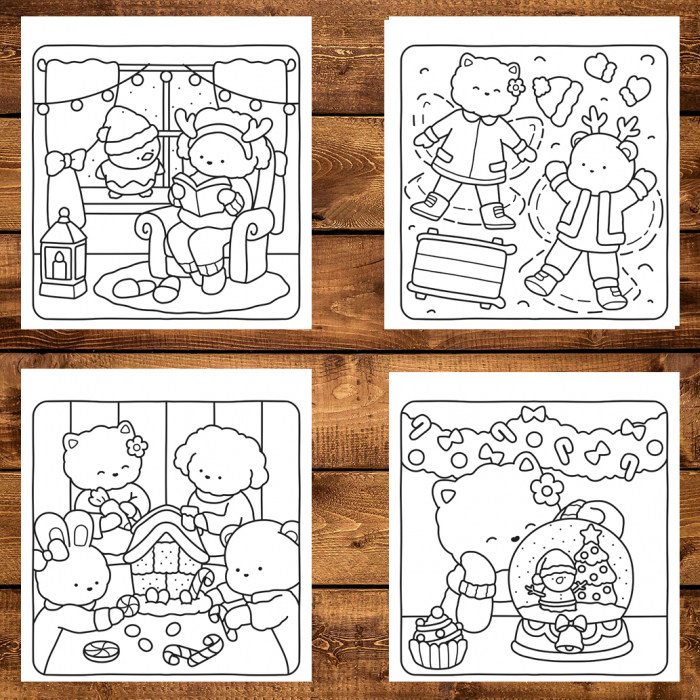 Carte de colorat antistres , 40 de ilustratii Festive Corner, 86 pagini [4]