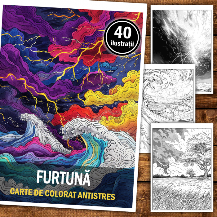 Carte de colorat antistres , 40 de ilustratii Furtuna, 86 pagini [2]