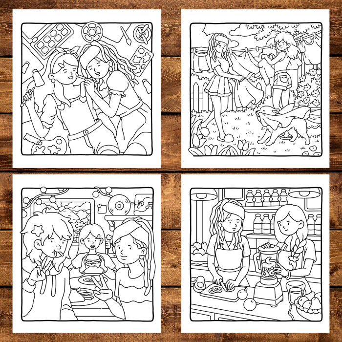 Carte de colorat antistres , 40 de ilustratii Girl Bestie, 86 pagini [3]