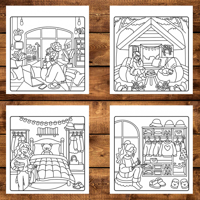 Carte de colorat antistres , 40 de ilustratii Girl Vibes, 86 pagini [3]