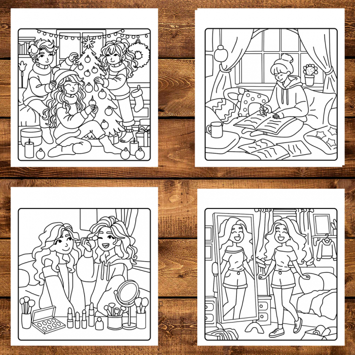 Carte de colorat antistres , 40 de ilustratii Girl Vibes, 86 pagini [4]