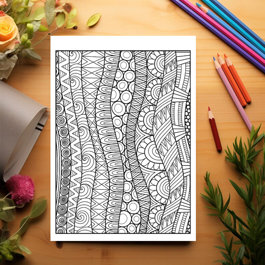 Carte de colorat antistres, 40 de ilustratii Ilustratii Abstracte [3]