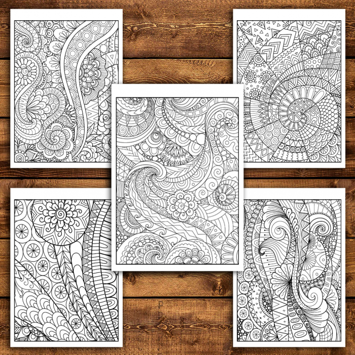 Carte de colorat antistres, 40 de ilustratii Ilustratii Abstracte [4]