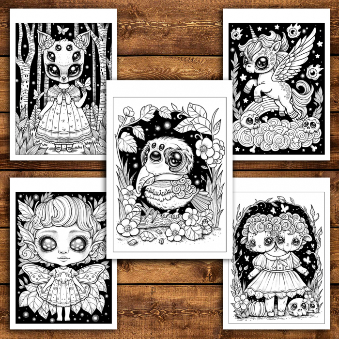 Carte de colorat antistres , 40 de ilustratii Infricosator de adorabil, 86 pagini [5]