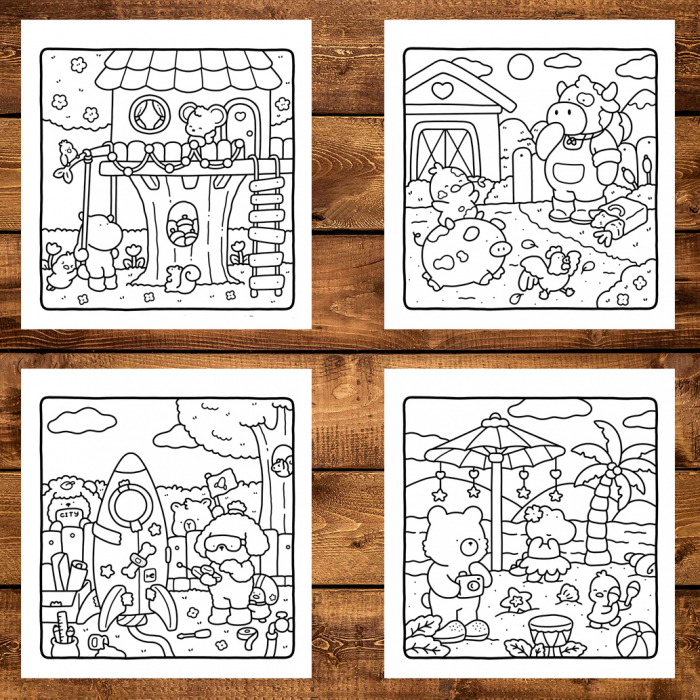 Carte de colorat antistres , 40 de ilustratii Little Cuddles, 86 pagini [3]