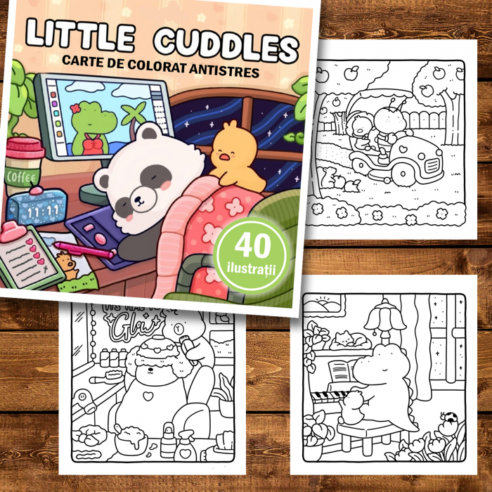 Carte de colorat antistres , 40 de ilustratii Little Cuddles, 86 pagini [2]