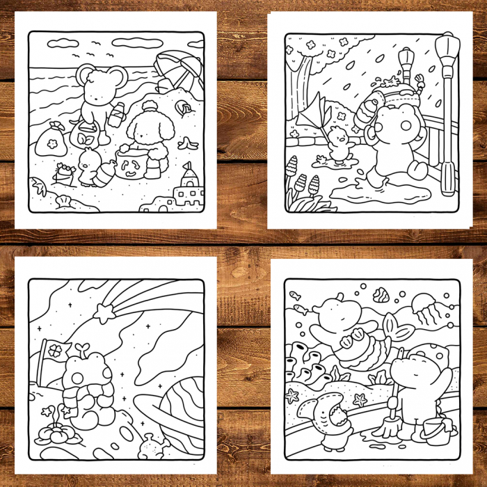 Carte de colorat antistres , 40 de ilustratii Little Cuddles, 86 pagini [4]