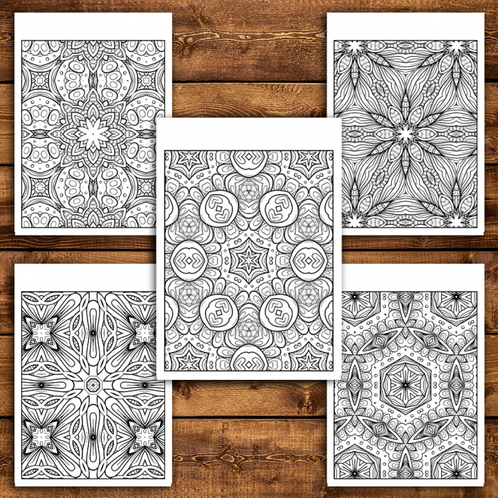 Carte de colorat antistres, 40 de ilustratii Mandala Abstracte [4]