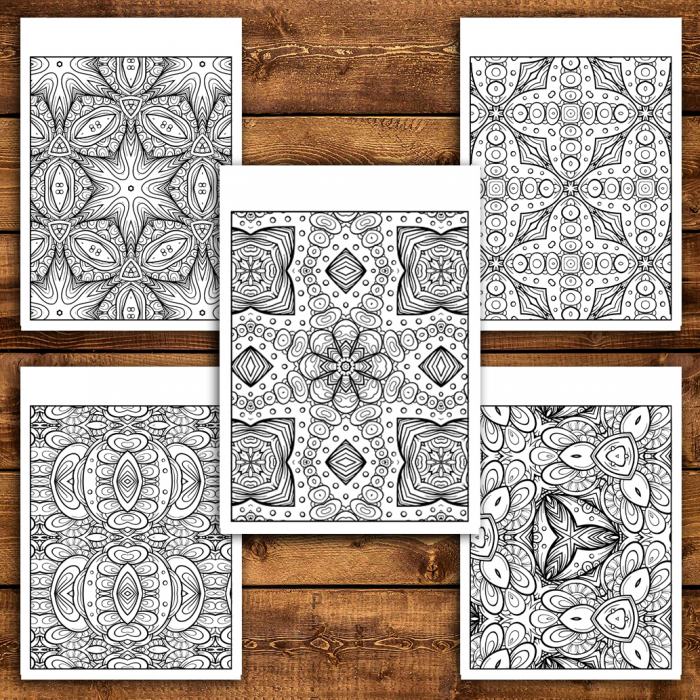 Carte de colorat antistres, 40 de ilustratii Mandala Abstracte [5]